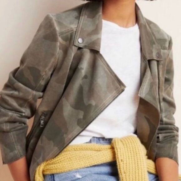 Anthropologie Jackets & Blazers - Marrakesh for Anthropologie green camo sueded moto jacket. Size Small